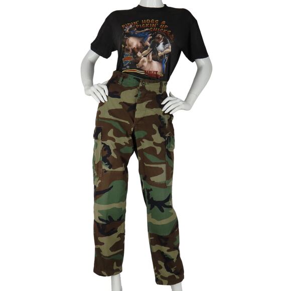 Vintage 90s Camo Army Cargo Pants Size Small - Picture 1 of 6